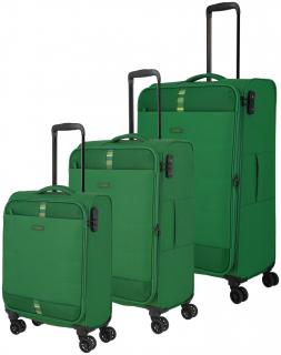 3teiliges Kofferset Travelite Rügen L/M/S grün Weichgepäck 4-Rad-Trolley