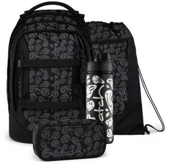 4teiliges Schultaschenset Satch Pack Blurry Faces reflektierend Sportbeutel Trinkflasche