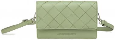Abendtäschchen Les Visionnaires Brit Weave Matcha grün Lammleder