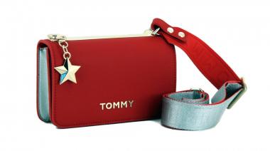 Abendtasche Tommy Hilfiger Statement Crossover rot silber