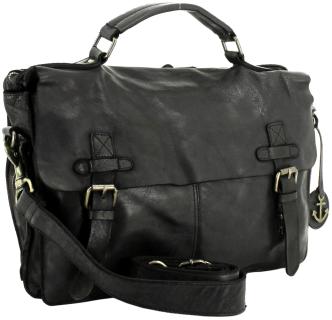 Aktentasche schwarz Vintage Harbour 2nd Ashton gewaschenes Leder