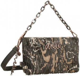 Anekke Abendtasche mit Kette Plissee Braun Metallic