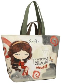 Anekke geräumige Tragetasche Muse griechischer Print Bunt