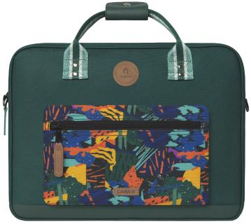 Businesstasche Cabaia Lima dunkelgrün Messenger bunt Wechselpoch nachhaltig