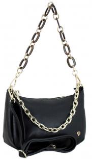 Caleidos Schultertasche klassisch Schwarz Kette
