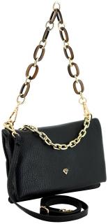 Caleidos Überschlagtasche Leder schwarz klassisch elegant