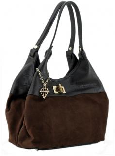 Caleidos dunkle Schultertasche Ledermix Dunkelbraun Caleidos dunkle Schultertasche Ledermix Dunkelbraun