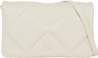 Calvin Klein Überschlagtasche Quilt hellbeige Rautenmuster