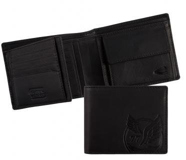 Camel Active Lederbörse Herren Querformat Nepal Black Prägung