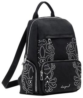 Cityrucksack Desigual schwarz Nieten Chester mini Poker Face filigran