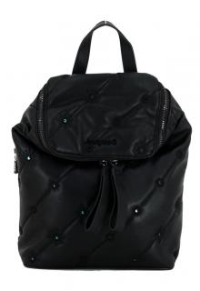 Cityrucksack mit Pailletten Desigual Ojo de Tigre Negro Loen Mini schwarz