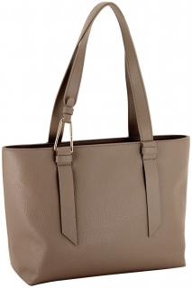Coccinelle Malory Schultertasche Medium Taupe Leder Italien