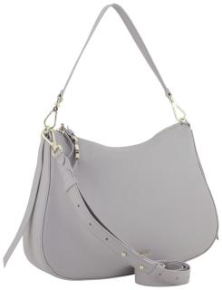 Coccinelle Nory greige Oyster Leder genarbt Umhängetasche Large