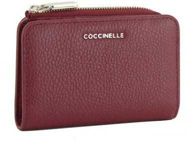 Coccinelle Portemonnaie Metallic Soft Small Ribes weinrot