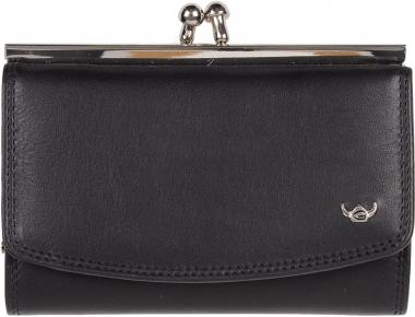 Damen Bügelbörse Polo Golden Head RFID Datensafe Black Silber