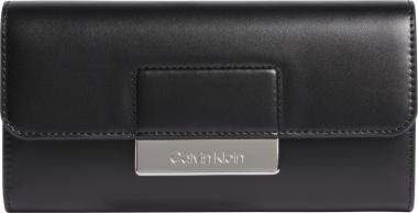 Damen Portmonee Calvin Klein Core Trifold LG Black Silver RFID