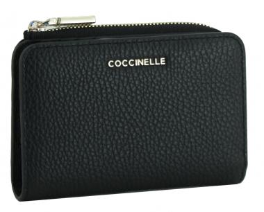 Damenbörse schwarz Leder Metallic Soft Small Coccinelle Noir