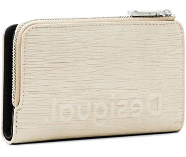 Damengeldtasche Desigual Aquiles Crudo beige strukturiert Prägung