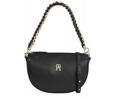 Damenhandtasche Halbmond  Tommy Hilfiger Feminine Schwarz Kettenhenkel