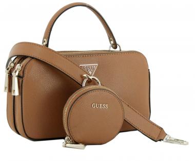 Damenhandtasche zweigeteilt Guess Eco Alexie Mini Top Zip Cognac