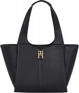 Damentasche Tommy Hilfiger Plush Med Tote Schwarz