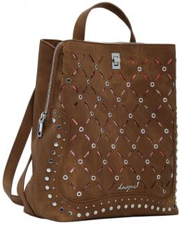 Desigual Citybackpack Sumy Mini Metall Yankee braun Nieten Cutouts