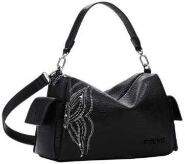 Desigual Goodall Handtasche bestickt schwarz Schmetterling Nieten Habana
