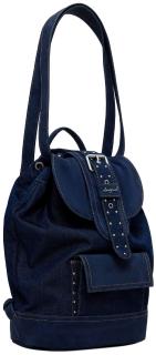 Desigual Jeansrucksack Dark Blue Krapina 2.0 Nieten Überschlag Bindella