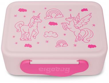 Ergobag Brotdose Kunststoff rosa Einhorn mit Trennfach