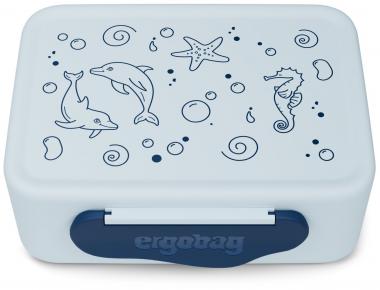 Ergobag Kunststoff Brotdose Delfin hellblau Unterwasser
