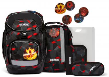 Ergobag Pack TaekBärdo Schultaschenset schwarz grau rot