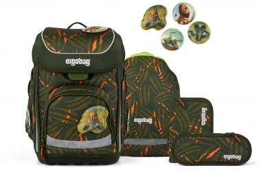 Ergobag Schultaschenset ExBärdition Dschungelprint grün orange