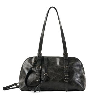 FREDsBRUDER Henkeltasche Ever Faded Big Black gekrinkeltes Leder