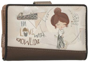 Geldbörse Anekke Sophia hellbeige Metallic Stickerei