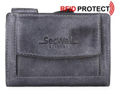 Geldbörse SecWal RFID-Schutzhülle Vintage grau Druckknopf