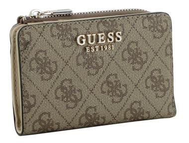 Geldtäschchen beige braun Guess Laurel II Latte Logo 4G Print
