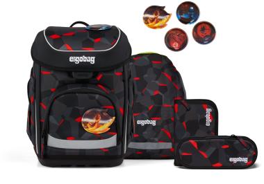 Grundschulset 5teilig ergobag Cubo TaekBärdo schwarz rot Drachen Ninja