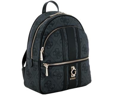 Guess Citybackpack Erenia Coal Logo schwarz grau