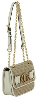 Guess Damenhenkeltasche Aileen Beige Braun 4G Logo Print