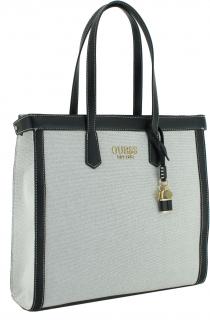 Guess Henkeltasche beige schwarz Jovie Black Textil