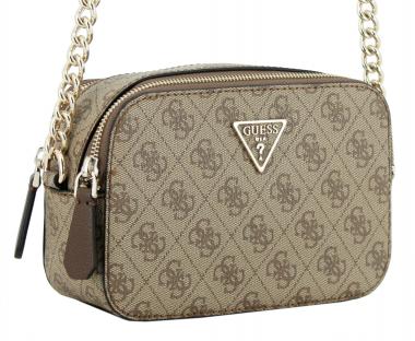 Guess Noelle Latte Logo Crossbody Bag Metallkette braun 