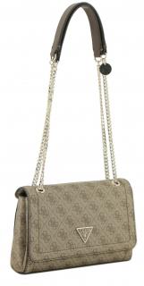 Guess Schultertasche Noelle Convertible Xbody Logoprint braun beige