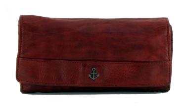 Harbour 2nd Marina Red Ledergeldbeutel dunkelrot Überschlag