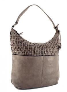 Harbour2nd Elsa Beuteltasche Leder Flecht Stone Grey