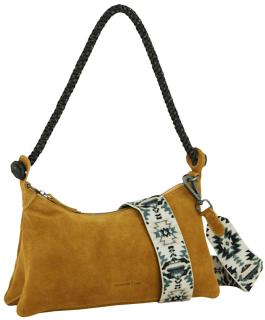 Harbour2nd Velours Hobotasche mustard Corey senfgelb Flechtoptik