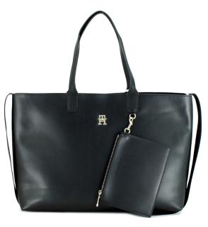 Henkeltasche Iconic Tommy schwarz Tote Bag mit Etui