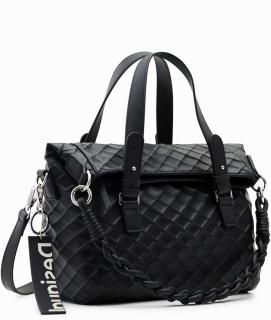 Henkeltasche mit Rautenstruktur schwarz Desigual Loverty 2.0 Blogy Negro