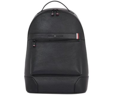 Hilfiger Tragessrucksack Lederlook Central Backpack Schwarz Backpack
