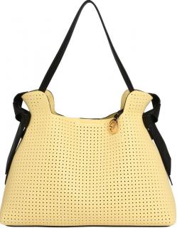 Hobo Tasche Ivett L.Credi Zitronengelb Amarillo Schwarz Cutouts