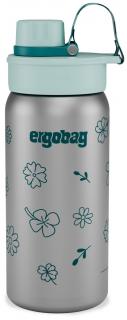 Isolierflasche aus Edelstahl Blumenprint Ergobag grün